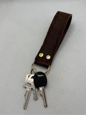 Handmade Brown Leather Key Wristlet Strap